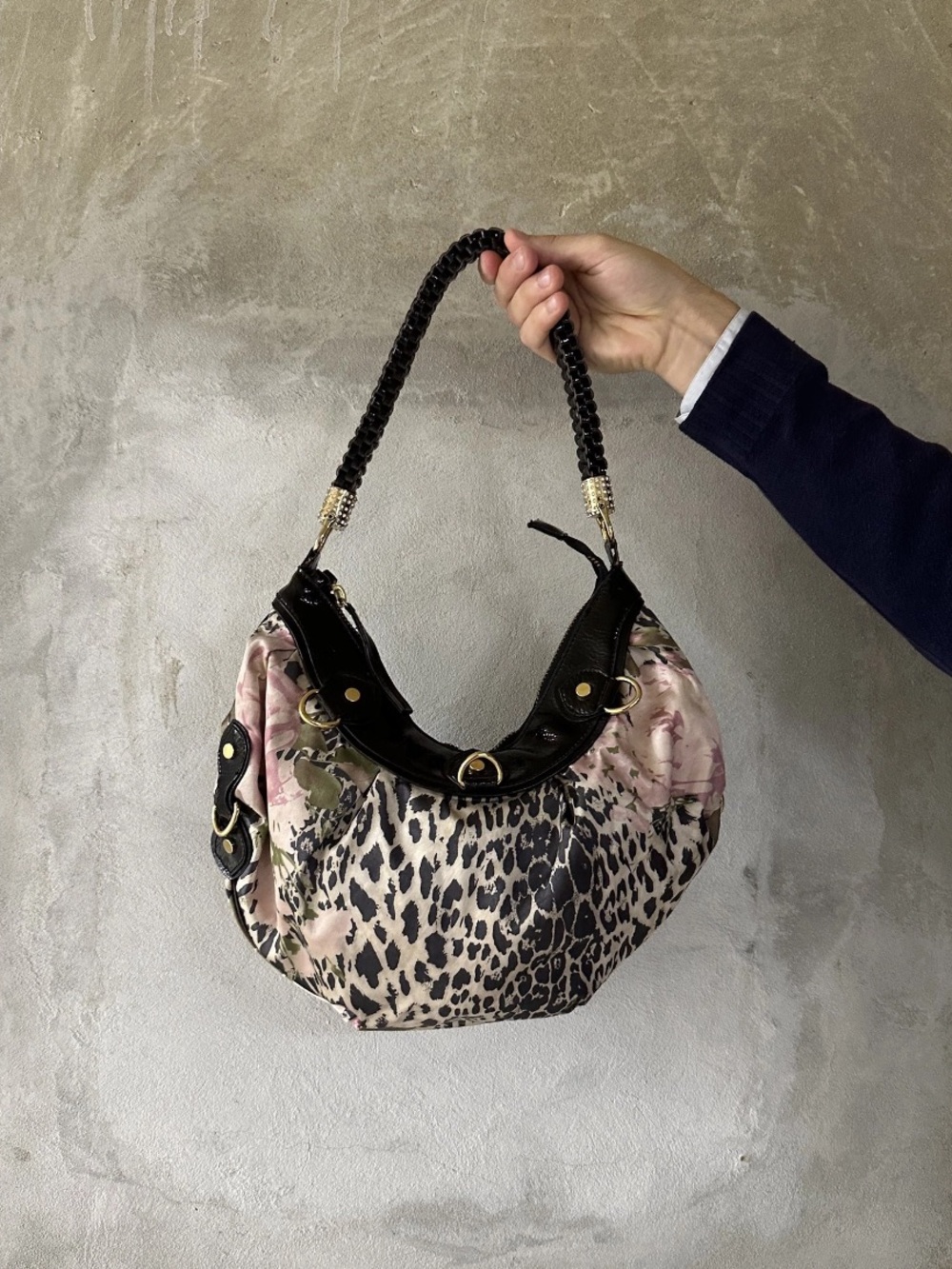 Vintage Blumarine Leopard Floral bag